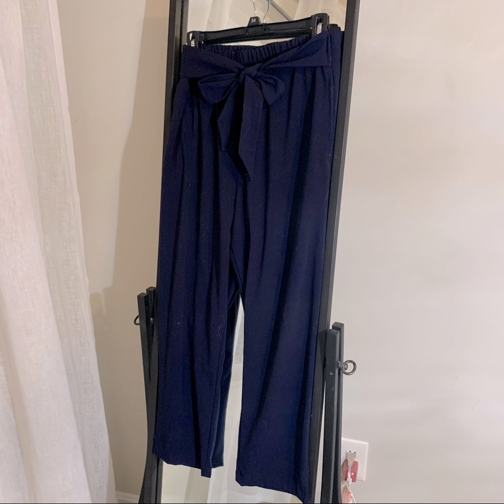 Ankle Elastic Belted Trouser Pants